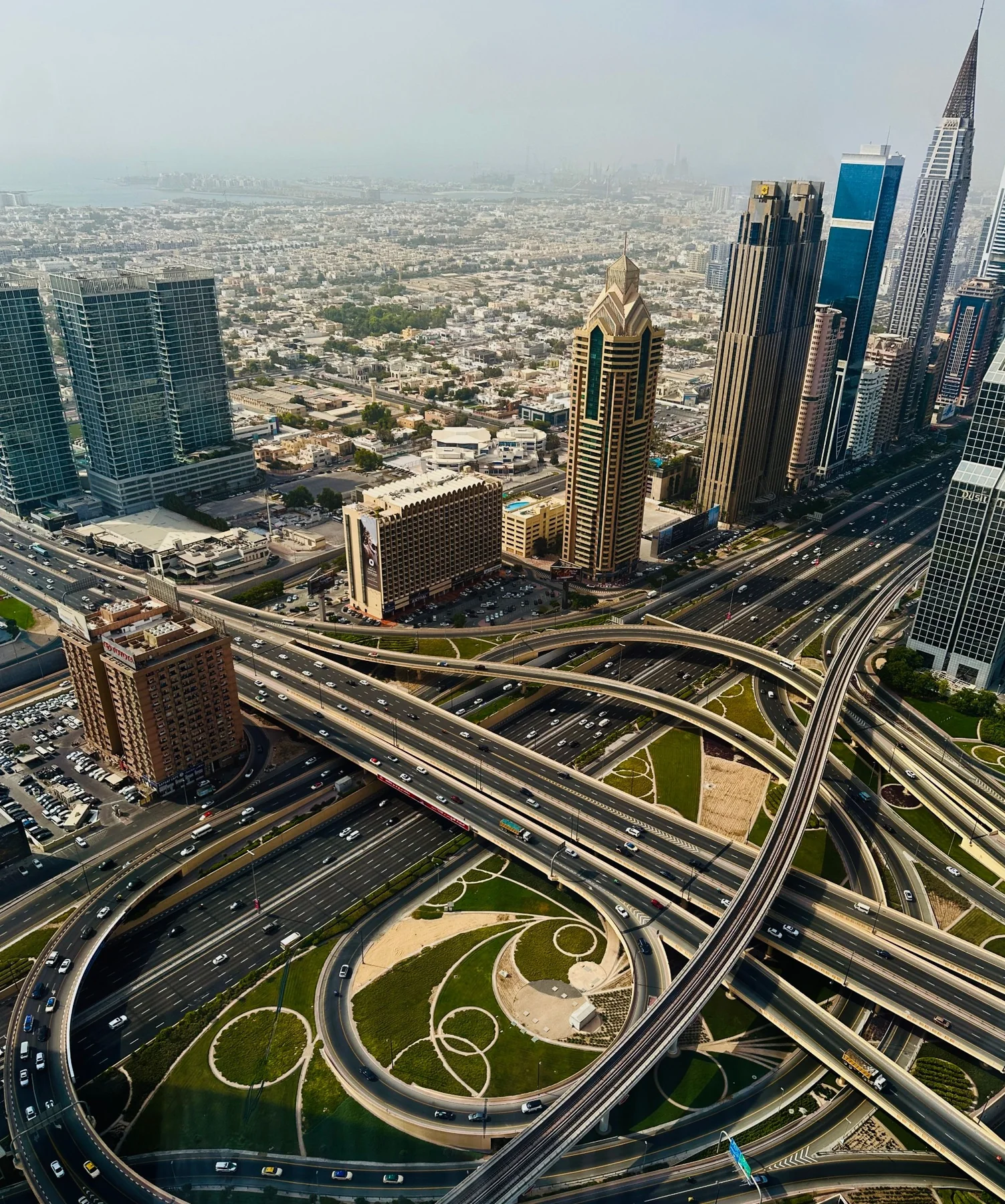 Sheikh Zayed Road infrastructure and Dubai skyline