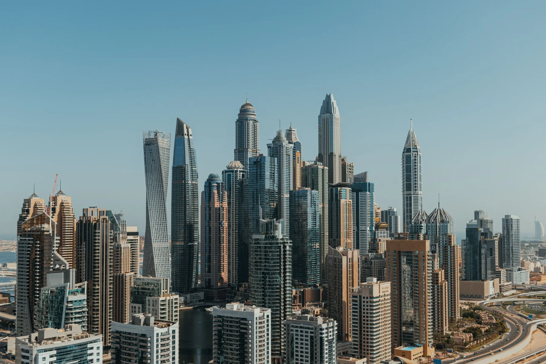Dubai Marina skyline from an elevated viewpoint