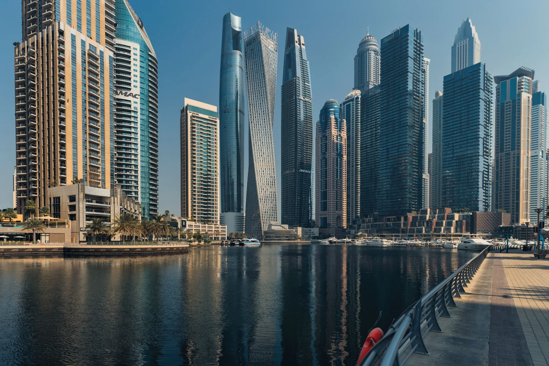 Dubai Marina waterfront and modern skyline
