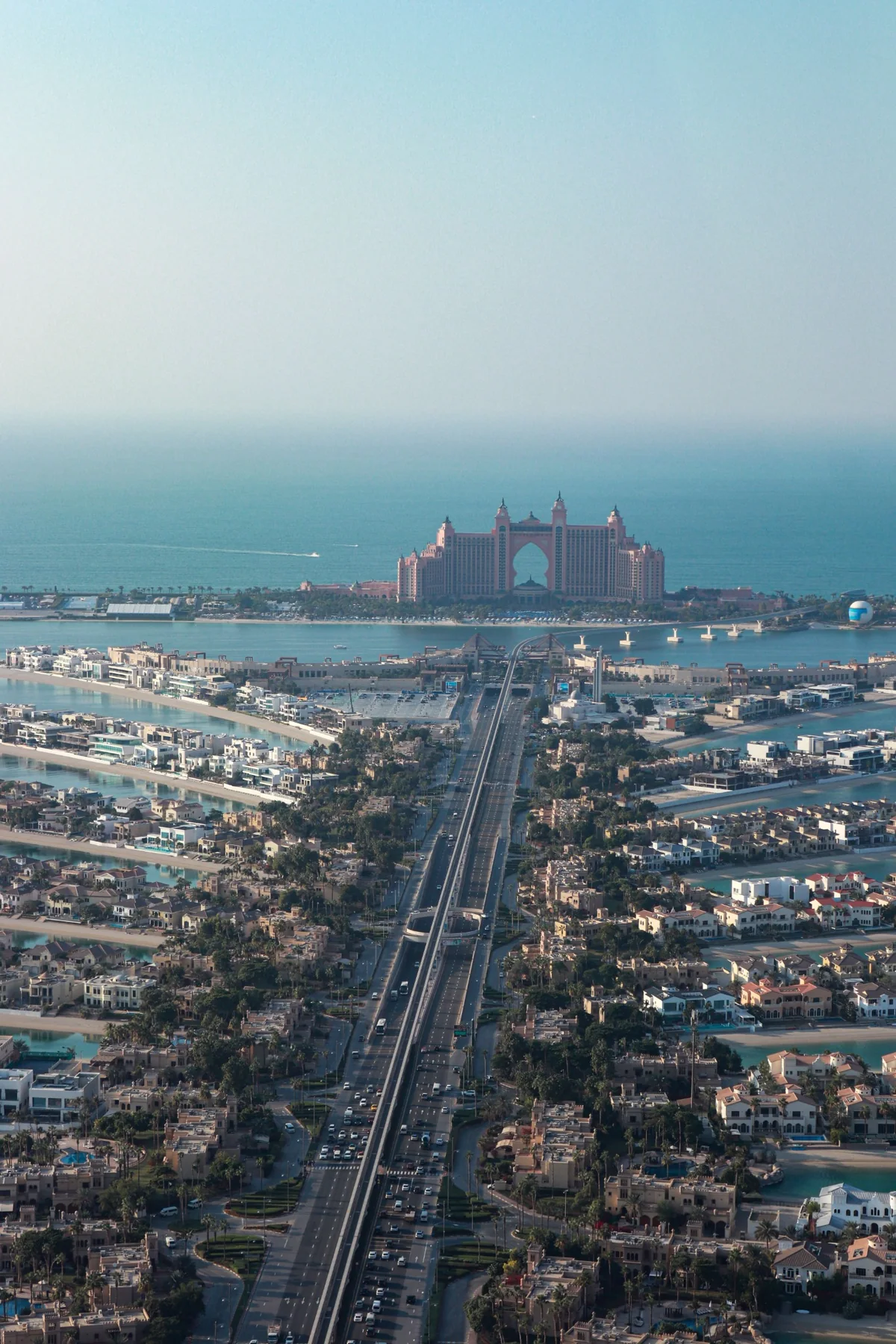 Palm Jumeirah with Atlantis and Dubai waterfront development